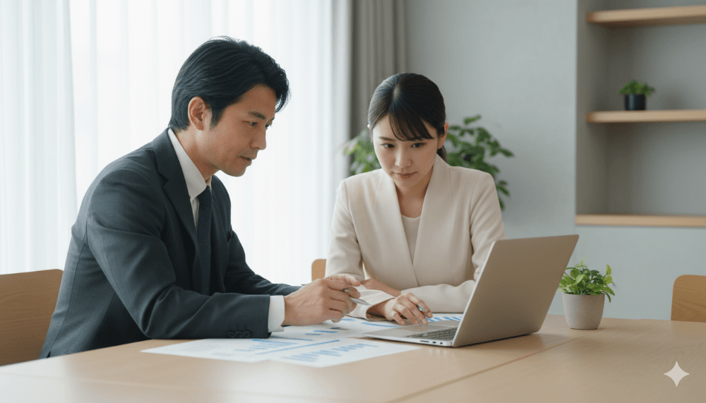 プロの行政書士に相談するシーン