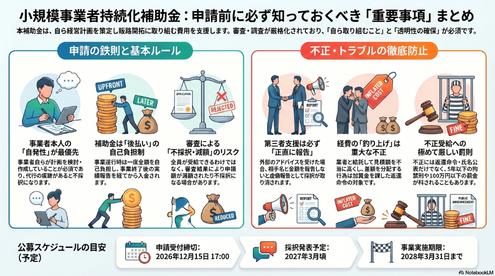 小規模事業者持続化補助金の重要事項のまとめ